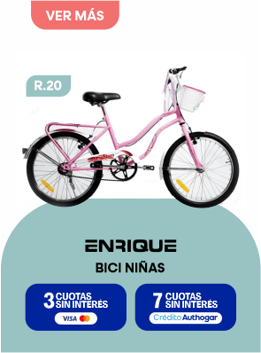 R.20 ENRIQUE BICI NIÑAS 3 CUOTAS SIN INTERÉS 7 CUOTAS SIN INTERÉS